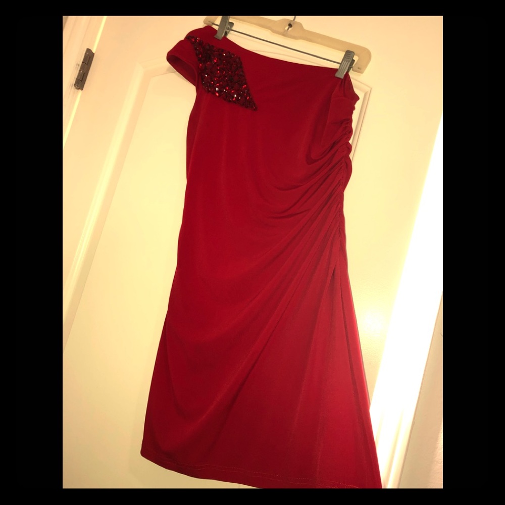David Meister Red Cocktail Dress